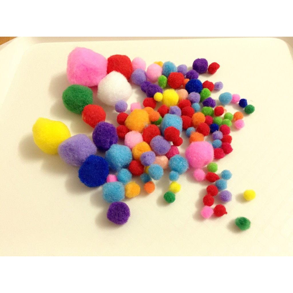 POMPOM pom pom 100 hạt nhiều kích thước