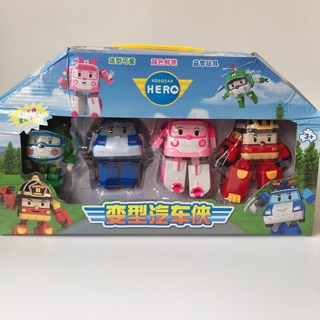 🔥Đ.chơi thông minh🔥 Bộ Đồ Chơi 4 Robocar Poli Biến Hình Ô Tô Robot Loại Đẹp Biến Hình Có Thể Kéo Dài Tay