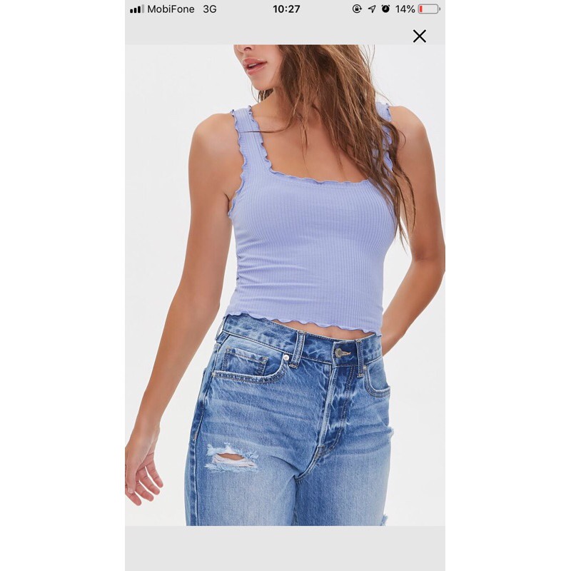 Áo croptop cuốn biên