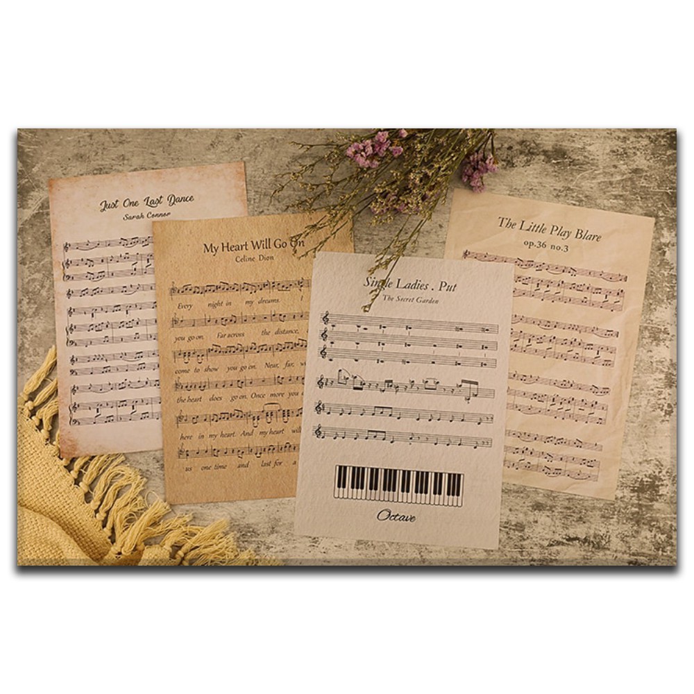 Tờ bản nhạc cũ phong cách vintage, retro dùng làm đạo cụ chụp ảnh sản phẩm - Fotoprovn Decor