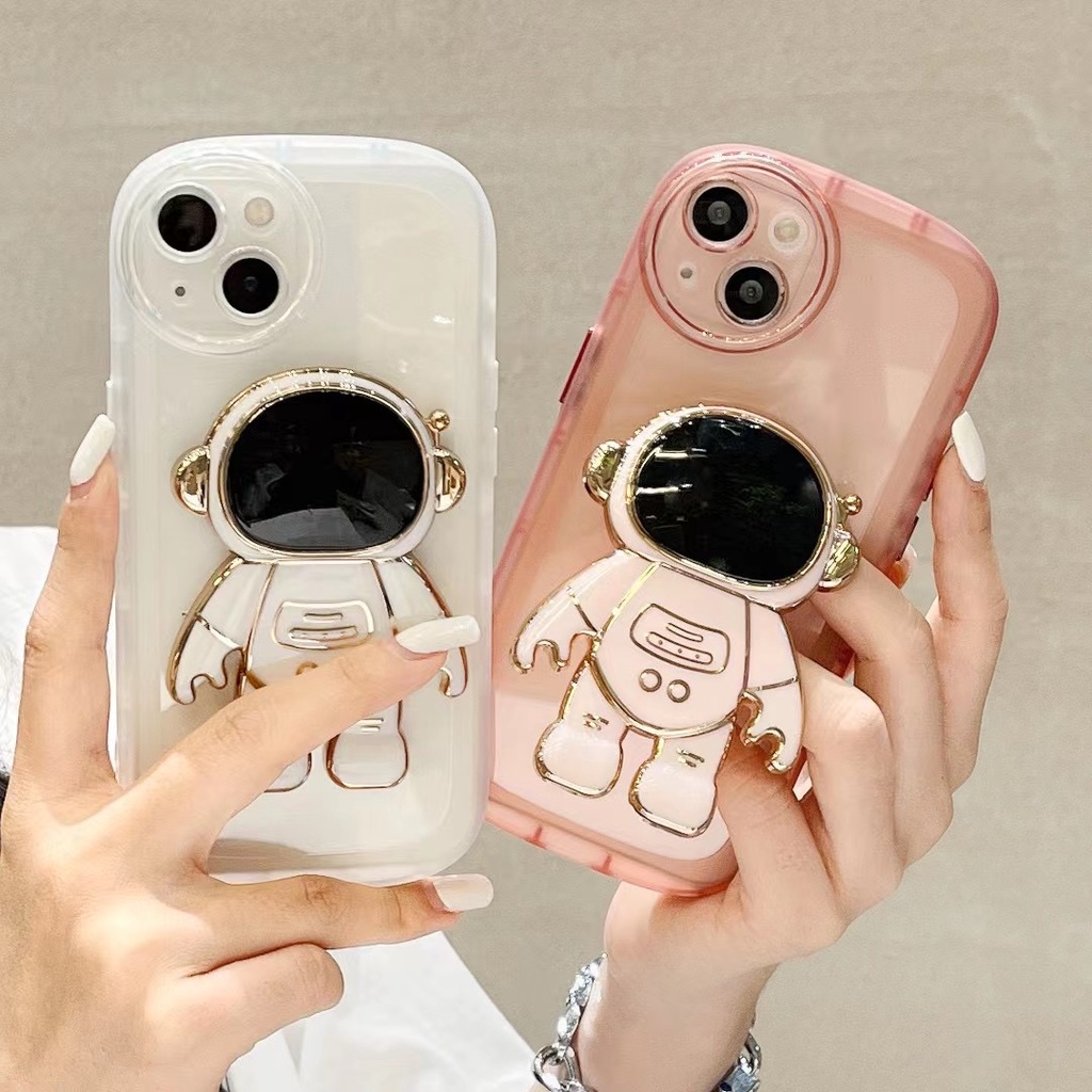 Ốp Điện Thoại Mềm In Hình Phi Hành Gia Dễ Thương Có Giá Đỡ Cho Iphone 13 pro max 12 pro max 11 pro max xs max xr x