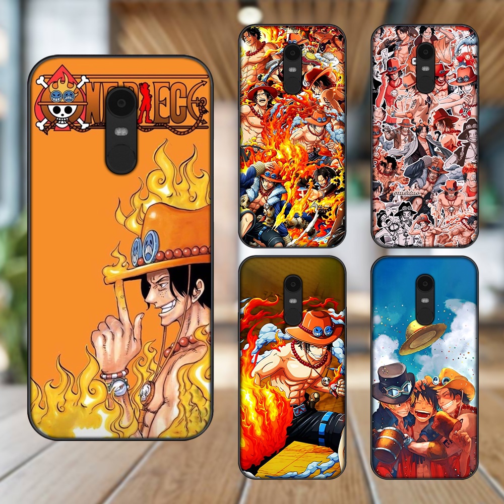 Ốp lưng Xiaomi Redmi 5 Plus viền đen in hình Ace One Piece