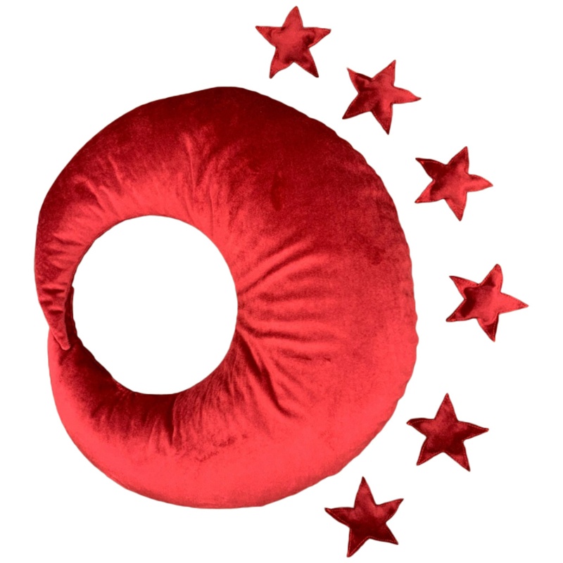 Bộ Gối Ngủ In Họa Tiết Trăng Sao Làm Phụ Kiện Chụp Ảnh Cho Bé Sơ Sinh