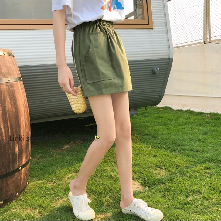 Chân váy mini eo cao màu trơn giản dị phong cách Hàn Quốc | BigBuy360 - bigbuy360.vn