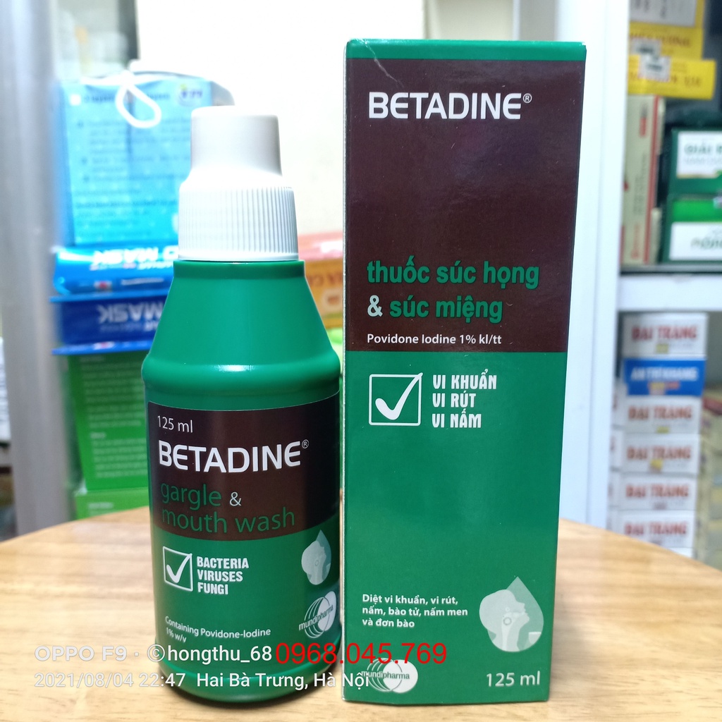 Súc họng &amp; súc miệng BETADINE chai 125ml