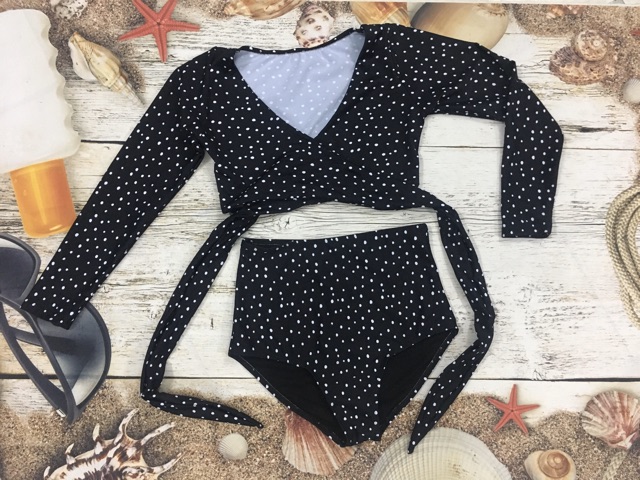 Đồ bơi tay dài áo cột kiểu chéo | BigBuy360 - bigbuy360.vn