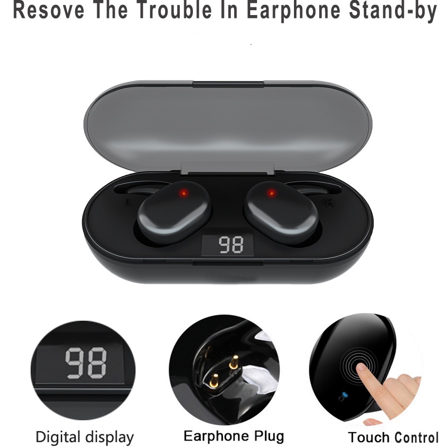 Tai nghe bluetooth q2 cảm ứng  tai nghe tws thể thao ngoài trời 5.0 có ngăn sạc có màn hình Led