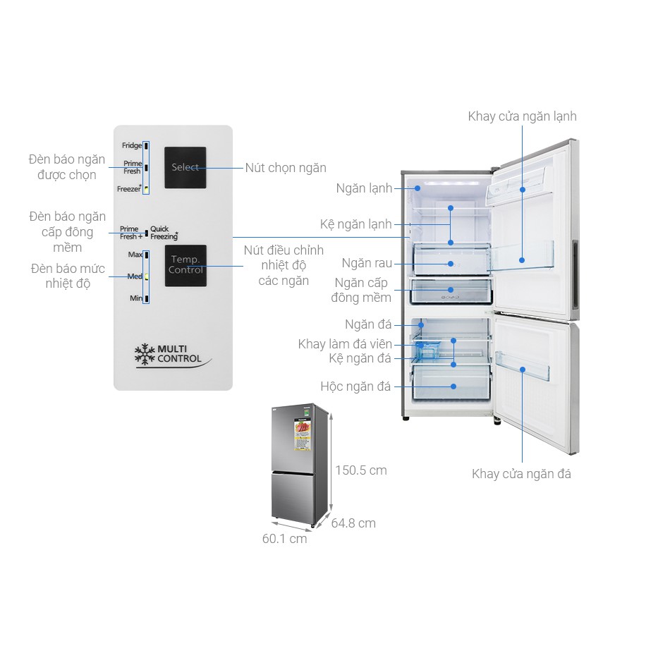 Tủ lạnh Panasonic Inverter 255 lít NR-BV280QSVN Mẫu 2019 (SHOP CHỈ BÁN HÀNG TRONG TP HỒ CHÍ MINH)