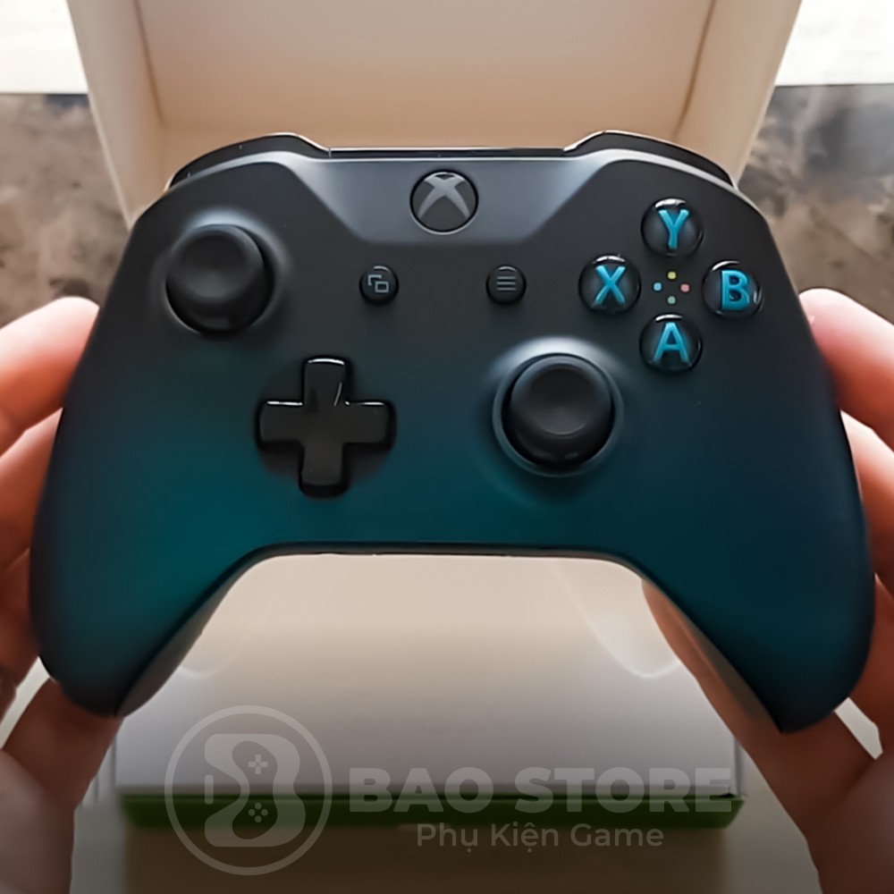 Tay cầm XBOX ONE S Chính Hãng Màu OCEAN SHADOW nguyên seal, không dây,tích hợp Jack 3.5mm