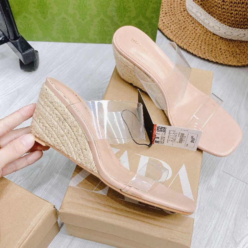 Xtu(ẢNH THẬT) Guốc Xuồng Cói 6p Zara Quai Trong Mềm Êm Fullbox Tem Hãng Cao Cấp