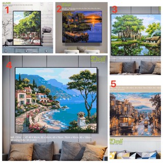 hàng sẵn - tổng hợp Tranh phong cảnh bán chạy nhất - tranh số hoá phong cảnh - tranh tự tô theo số full bộ