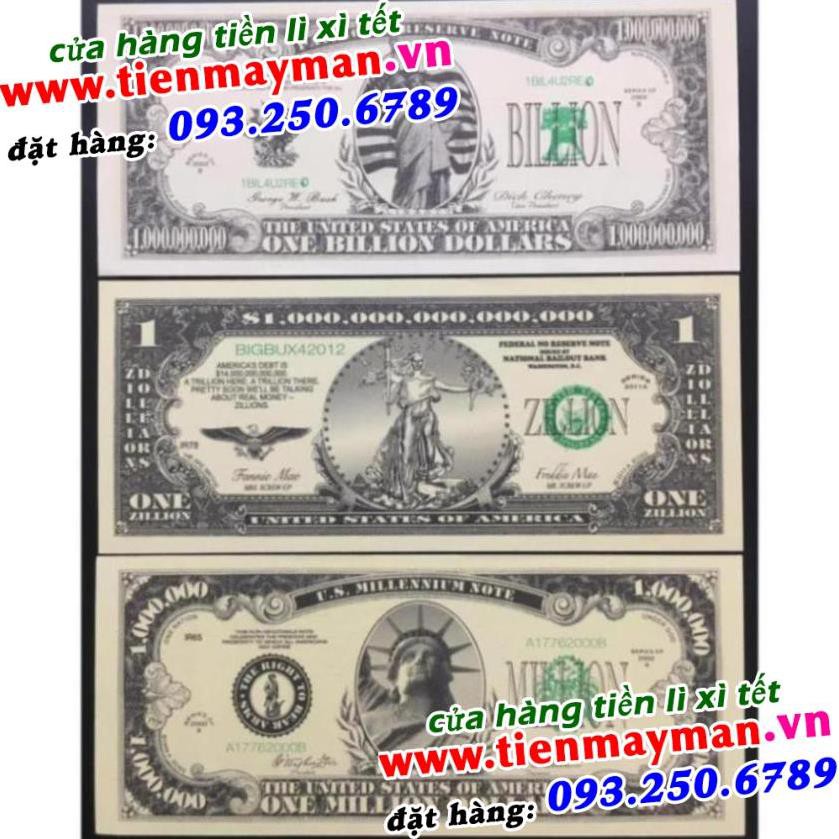 Combo 3 tờ tiền Kỷ niệm triệu đô mệnh giá khủng Play Money.