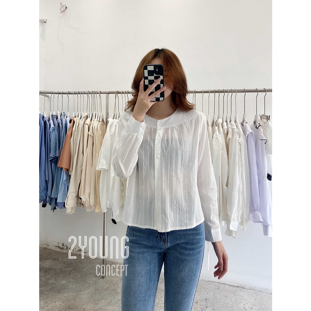 [2YOUNG] [ẢNH THẬT SHOP CHỤP] Áo tay dài vải sọc dọc nhí A1474