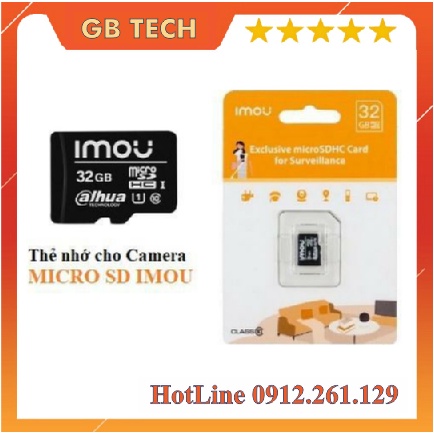Thẻ nhớ cho camera Dahua IMOU 32GB - 64GGB - 128GB Speed 80Mb/s Class 10 ( Bảo hành chính hãng 2 năm )