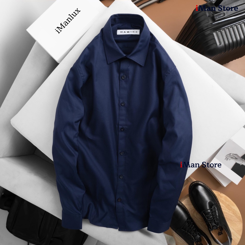 Áo Sơ Mi Nam Trắng Dài Tay, Sơ Mi Nam Hàn Quốc Vải Lụa Mềm Mịn Thoáng Mát - iMan Store