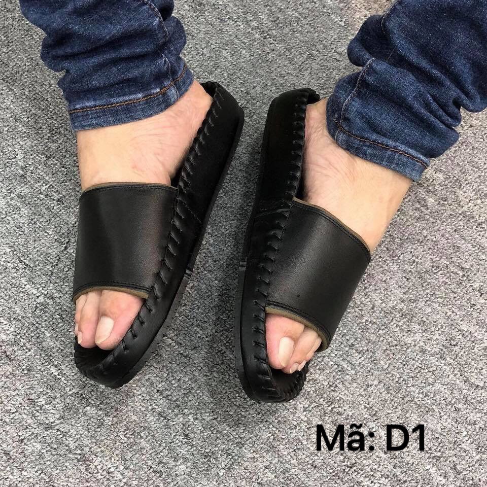 Dép Da Bò Nam Cao Cấp - Da Bò Thật Mã D1