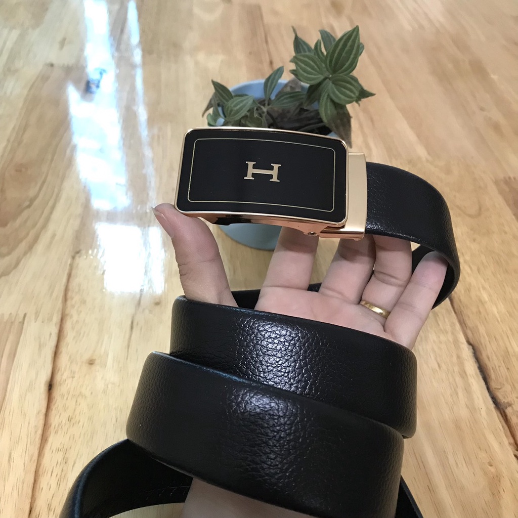 Dây lưng nam dây nịt khóa tì bản 3,5cm không cần đục lỗ