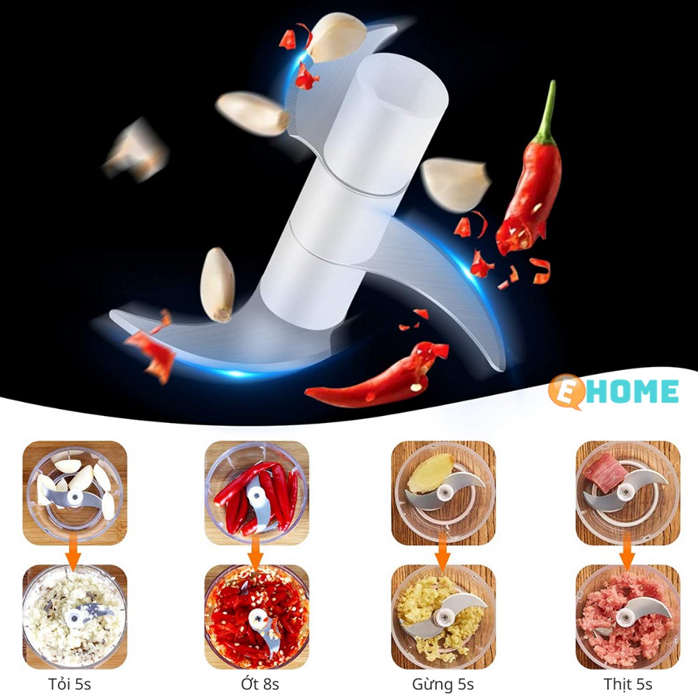 Máy Xay Tỏi Ớt Mini Cầm Tay Chạy Bằng Điện Đa Năng Có Cổng Sạc USB eHome EH-101 | BigBuy360 - bigbuy360.vn