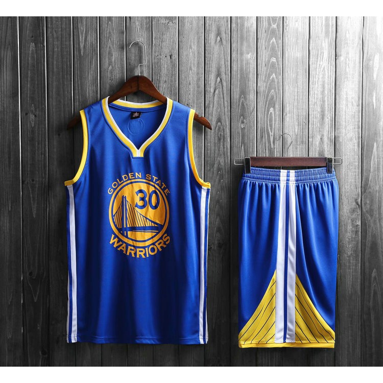 Bộ Quần Áo Bóng Rổ Gold State Warriors 30 Stephen Curry Cho Nam