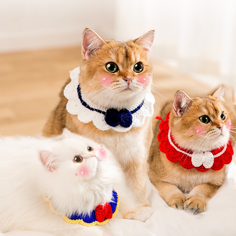 Vòng Cổ Len Handmade Nhiều Màu Nhiều Size Xinh Xắn Cho Mèo VCO002 MIAOCAT
