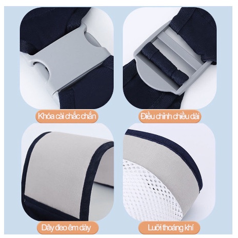 Đai địu cho em bé dạng lưới siêu thoáng khí, đa dạng tư thế, thiết kế trợ lực chống mỏi, gấp gọn gàng tiện lợi