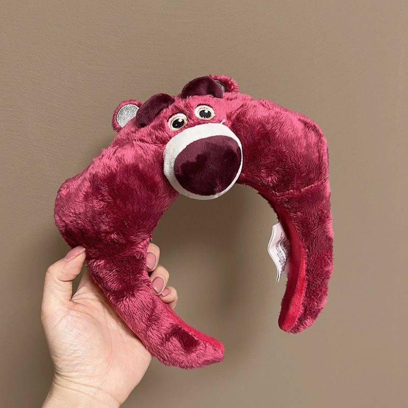 Băng đô cài tóc Gấu dâu nhồi bông đáng yêu phong cách Hàn Quốc