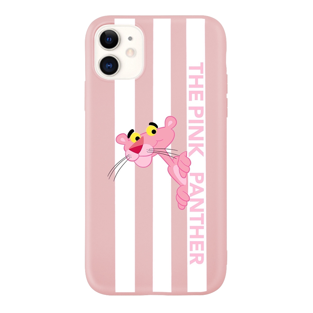 Ốp lưng họa tiết hoạt hình báo hồng cho iPhone 11 11Pro 11ProMax 6 6s 7 8 X XS XR XSMAX Pink Panther Case