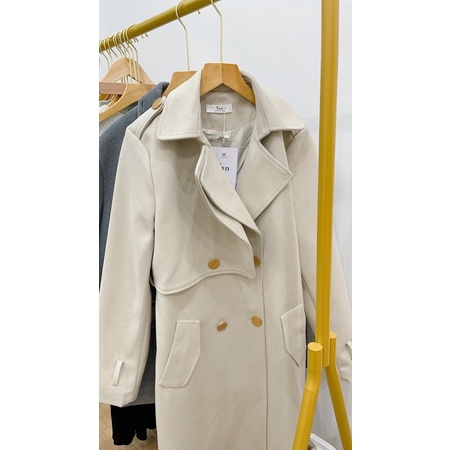  ( Ảnh thật ) V1103 Áo mangto dạ mịn cúc vàng | BigBuy360 - bigbuy360.vn