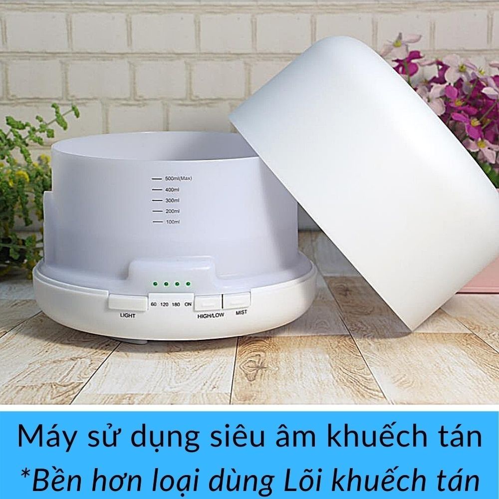 Máy phun sương tạo ẩm khuếch tán tinh dầu Có Điều khiển Kèm Tinh dầu hình Trụ cỡ từ 300-500ml Kami1701x