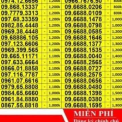 [SALE MẠNH] Sim Đẹp Phong Thủy Số Đẹp Dễ Nhớ Giá Từ 500k