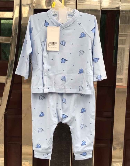 Bộ Cài Chéo Sơ Sinh Moon Vải Petit Siêu Mềm Mịn