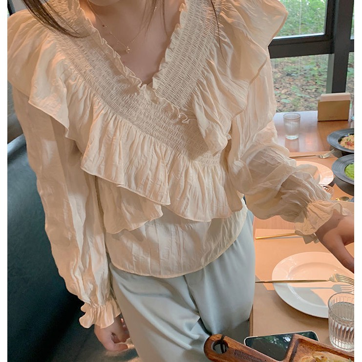 Áo Sơ Mi Chất Chiffon Tay Dài Thiết Kế Ngọt Ngào Thời Trang Mùa Hè | BigBuy360 - bigbuy360.vn