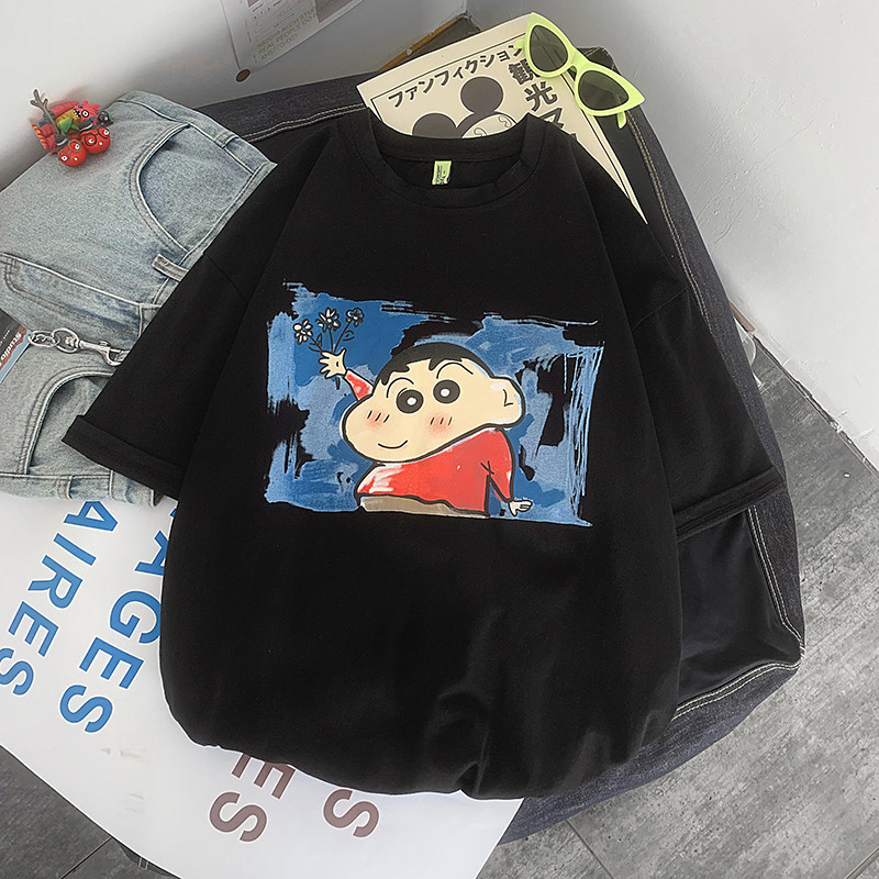 Áo thun ngắn tay họa tiết hoạt hình trẻ trung cho nam