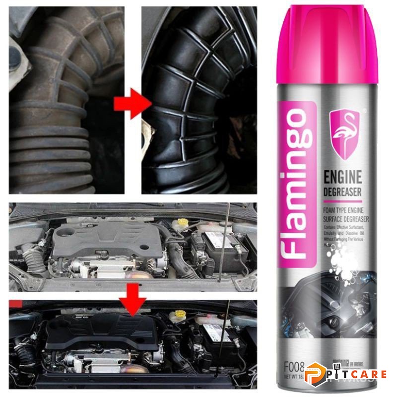 Bình Xịt Vệ Sinh Mặt Máy Khoang Máy Dạng Bọt Flamingo Engine Degreaser F008 650ml