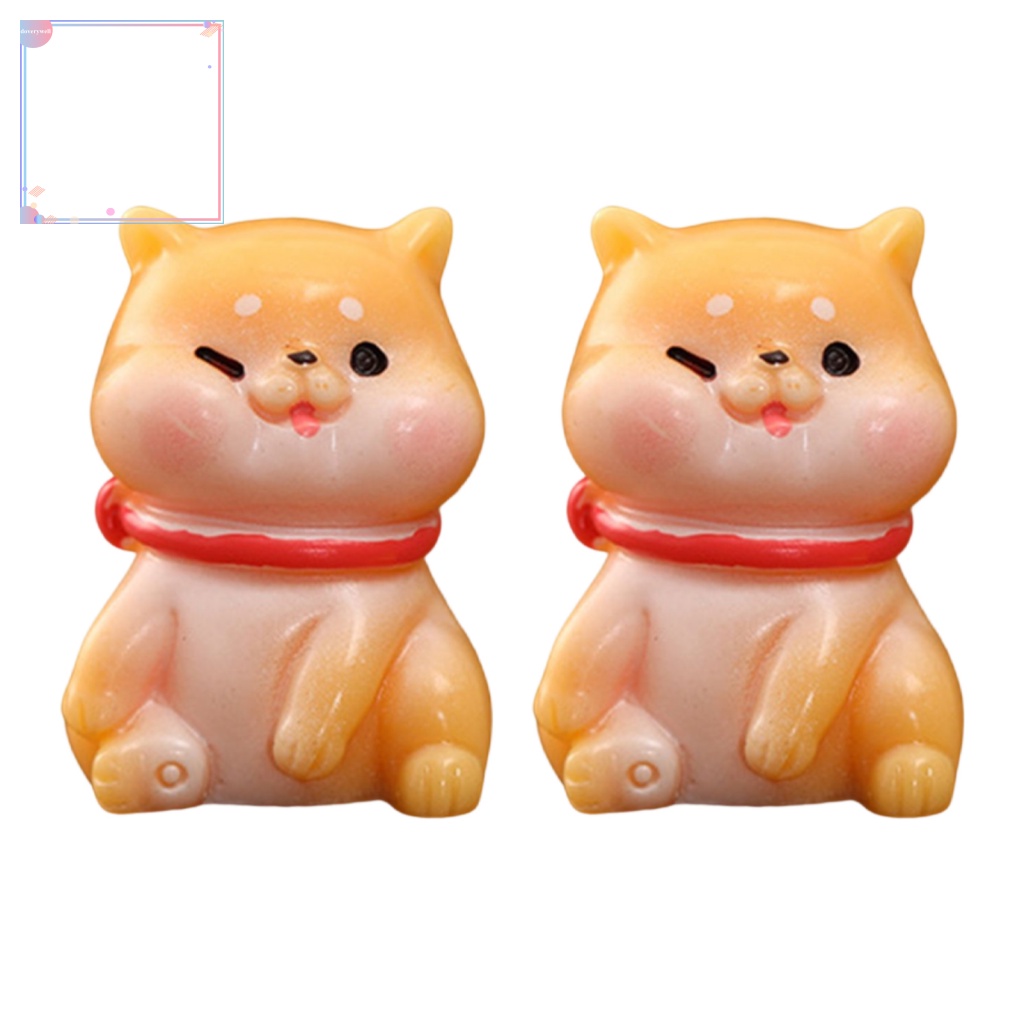 Set 2 Mô Hình Chú Chó Hoạt Hình Nhiều Màu Sắc Cỡ Nhỏ Trang Trí Sân Vườn