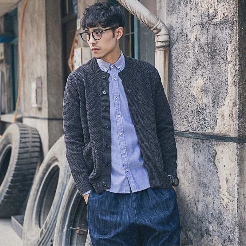 Áo Khoác Cardigan Cổ Tròn Dáng Ôm Thời Trang Thu Đông Phong Cách Hàn Quốc Mới Cho Nam