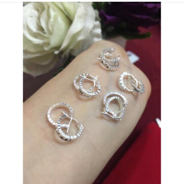 Bông tai bạc phay