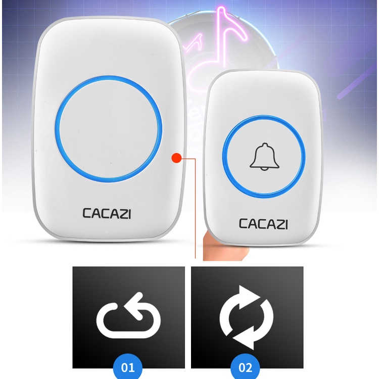 Chuông cửa không dây cao cấp chống nước cực tốt, chuông báo khách CACAZi A10
