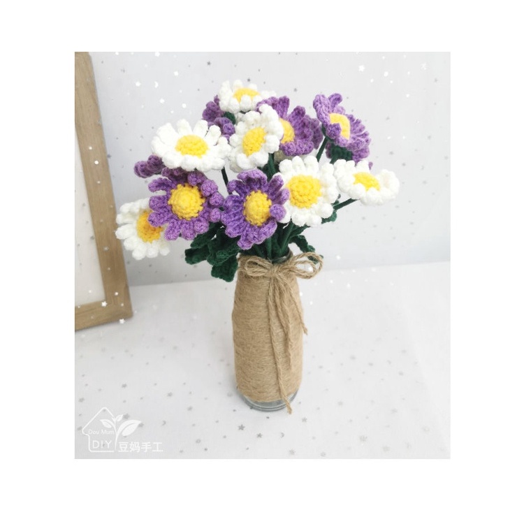 [DIY] Tự làm đan móc túi chất liệu hoa hướng dương Daisy len giả bó hoa Ngày lễ tình nhân món quà tự làm cho bạn gái