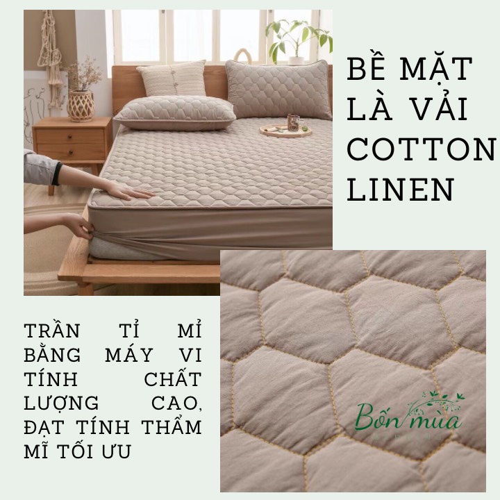 Ga chống thấm cotton cao cấp cho bé, drap chống thấm trần bông 3 lớp bề mặt cotton 100% siêu mát nằm trực tiếp, chống th