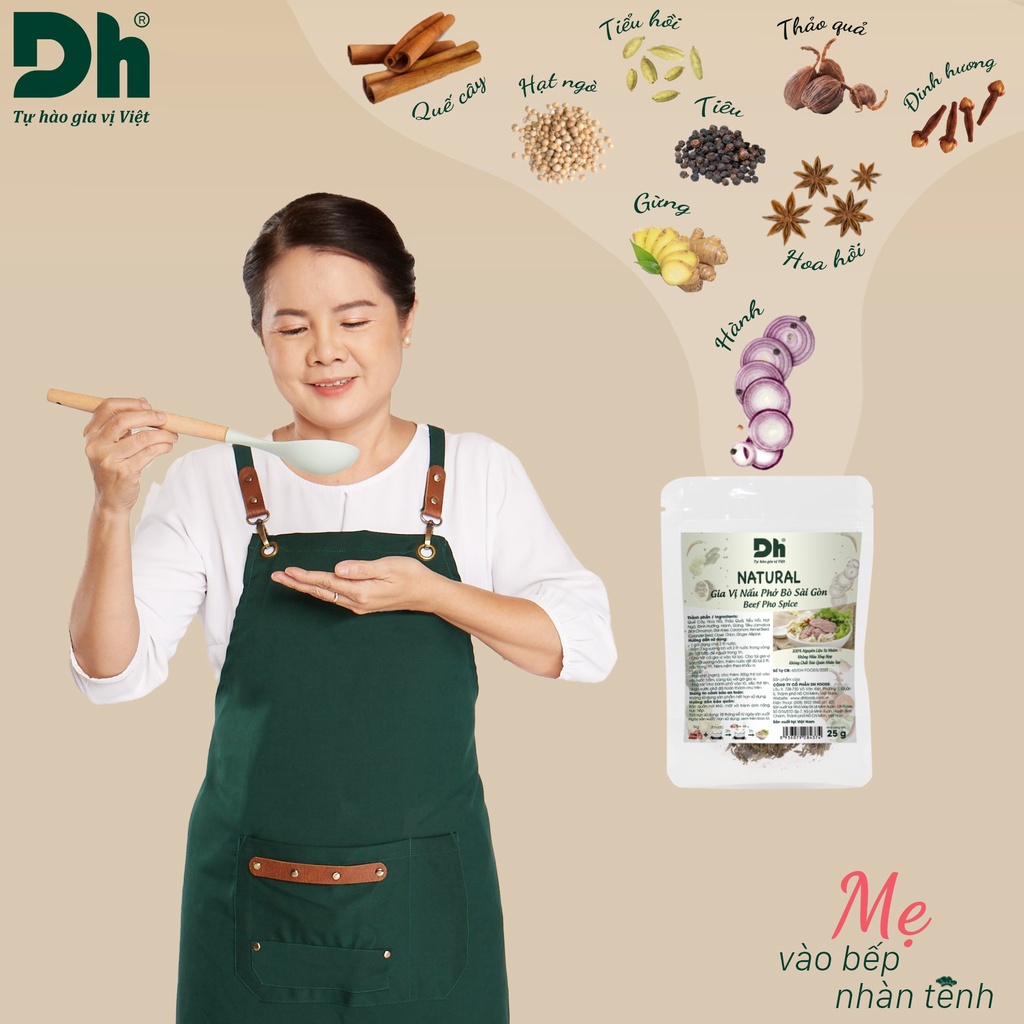 Gia vị nấu phở bò Sài Gòn Natural Dh Foods gia vị nấu phở 25gr