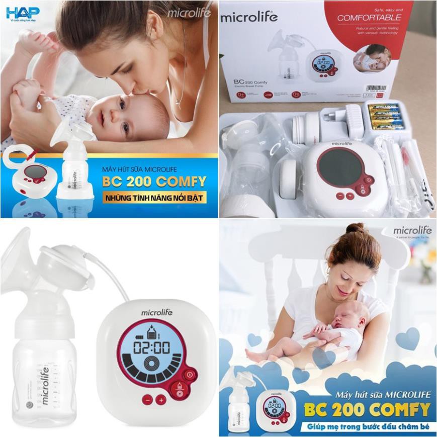 [Thụy Sĩ] Máy hút sữa điện Microlife BC200 Comfy - Có Chế Độ Kích Thích Và 10 Chế Hút Sữa Tự Động