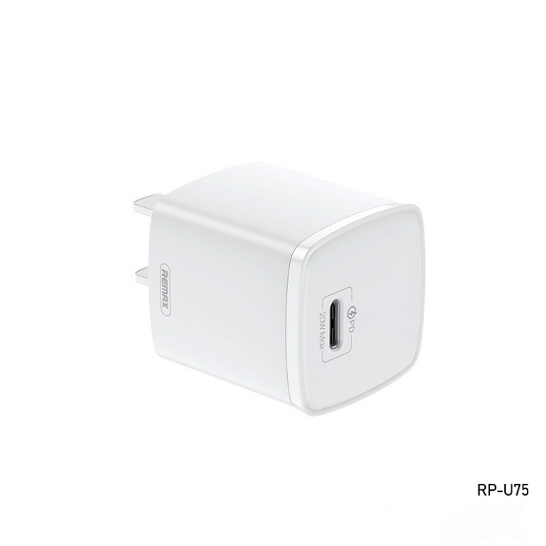 Củ Cốc Sạc Điện Thoại Chính Hãng Remax RP-U75 20W Cổng PD Type C Sạc Nhanh Cho Các Dòng Điện Thoại Iphone, Android