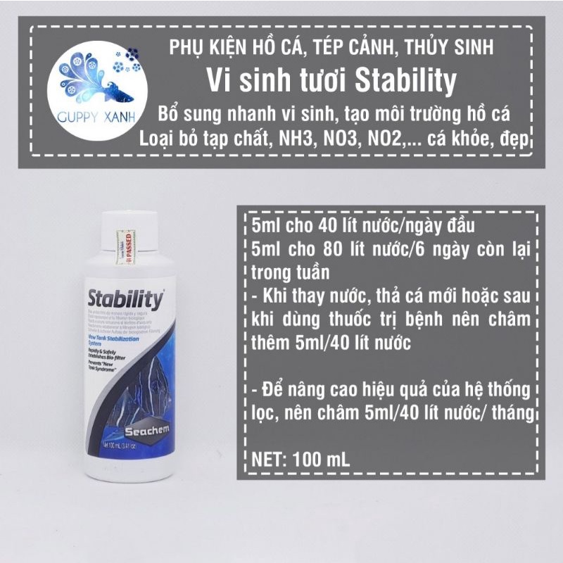 Vi Sinh Sống Seachem Stability Đức  250ml