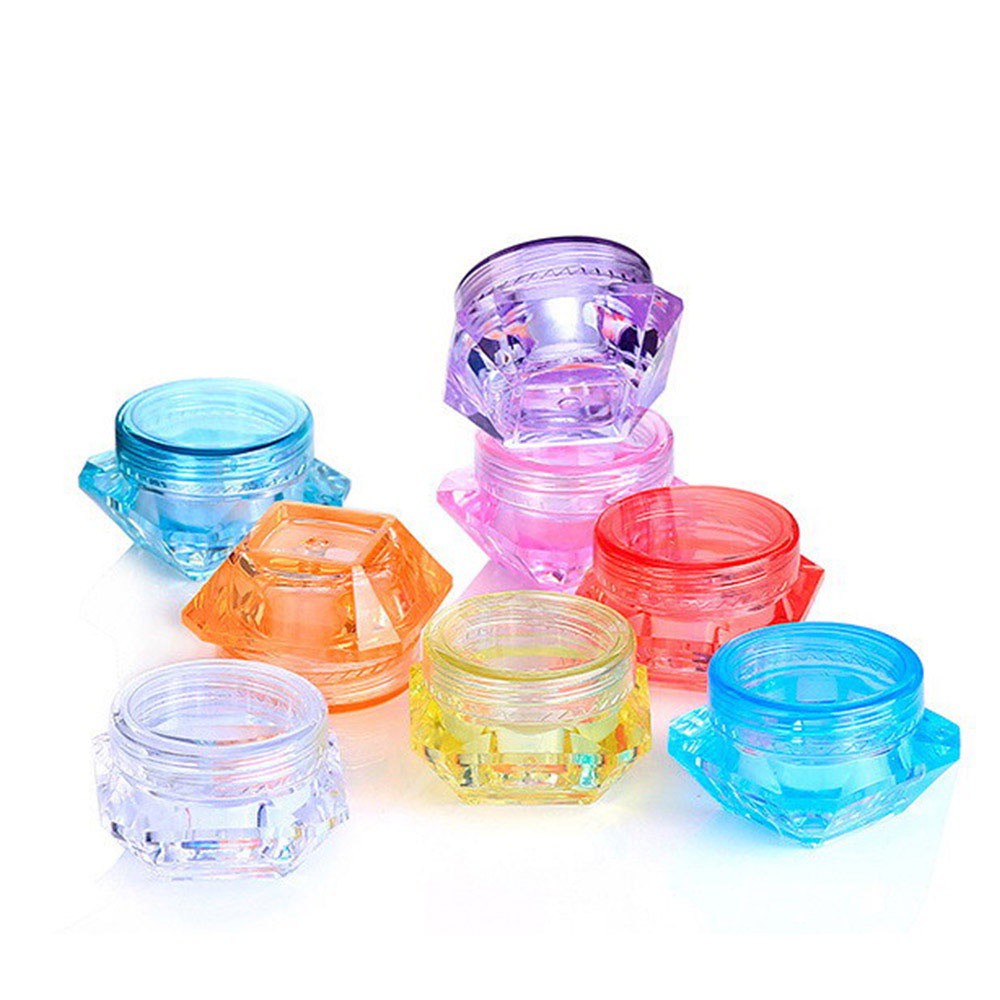 DARON 5Pcs Hot Selling Cosmetic Container Colorful Pot 5G Empty Cosmetic Cream Jar Small Diamond Shape Randomly Send Skin Care Plastic Nail Art Balm Makeup Bottle
