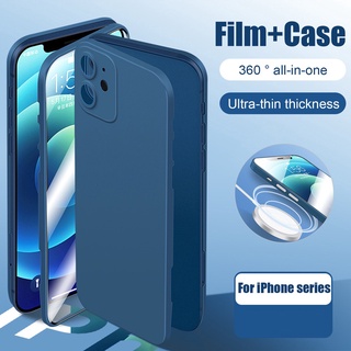 Ốp Điện Thoại Tpu Mặt Kính Bảo Vệ Toàn Diện 360 Độ Cho Iphone 12 Pro Max 12 Mini 12pro 2021