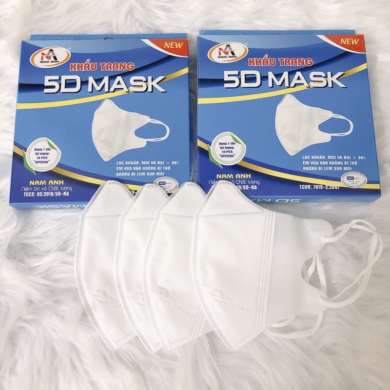 |Chính Hãng |  Hộp khẩu trang 5D mask Nam Anh 3 lớp 10 cái