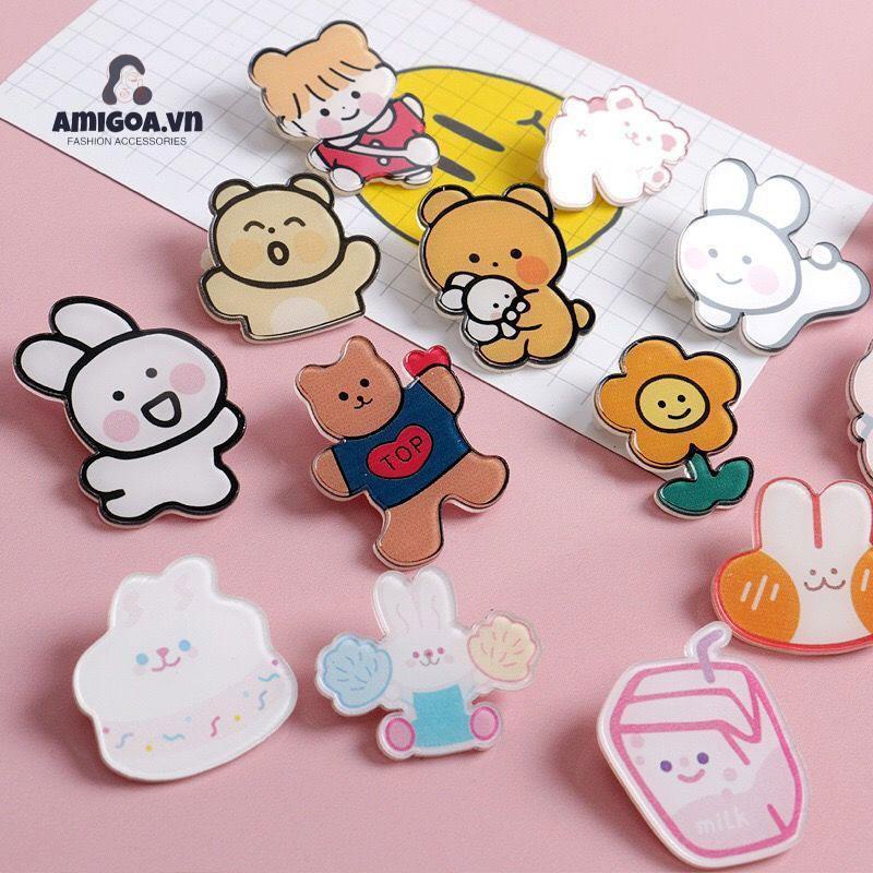 Ghim Cài Áo Bằng Acrylic Hình Cún poodle Hoạt Hình Dễ Thương