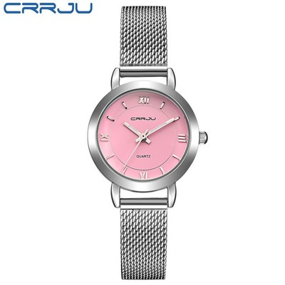 Đồng hồ nữ CRRJU Thép không gỉ Thời trang đơn giản Thạch anh thể thao thông thường chống nước 2121X