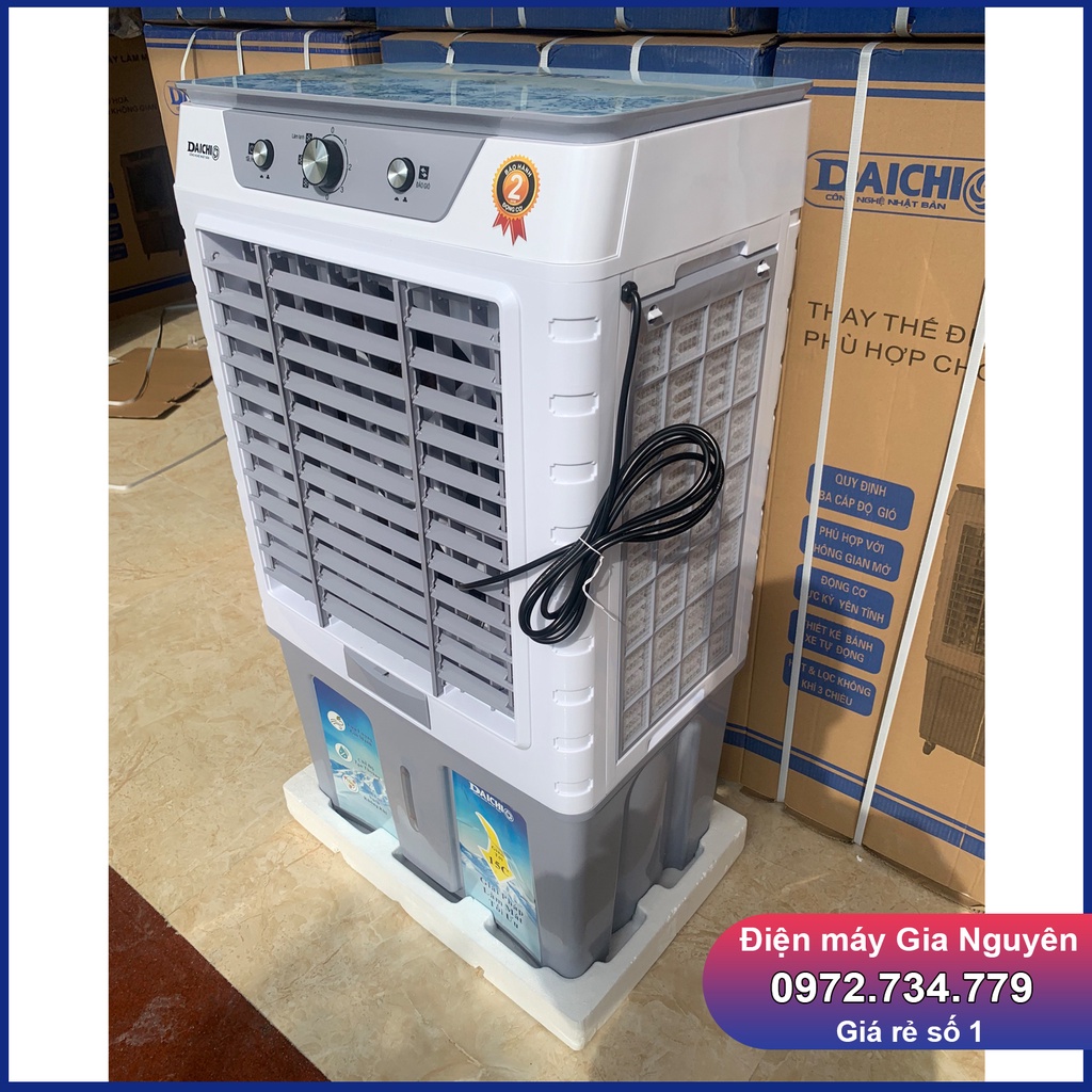 Quạt điều hòa/Quạt hơi nước làm mát DAICHI 80L 150W. Tặng 2 bình đá khô, 4 bánh xe. Bảo hành 24 tháng